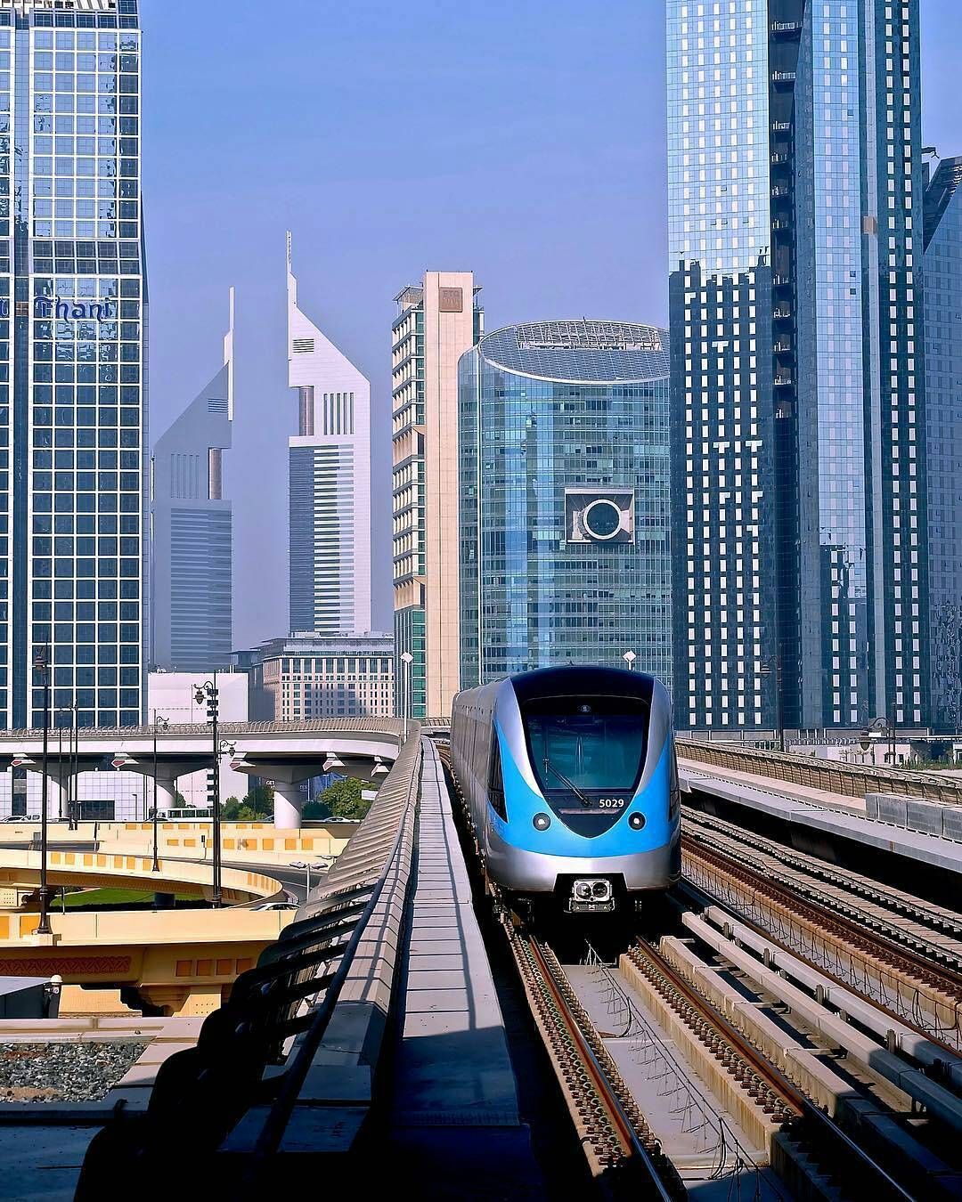 Dubai Metro and Dubai Skyline