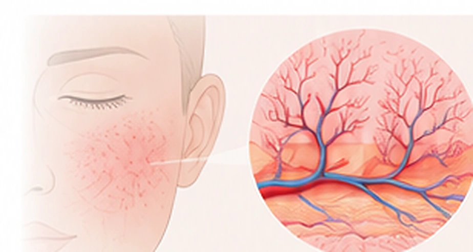 Illustration area for understanding rosacea and facial skin