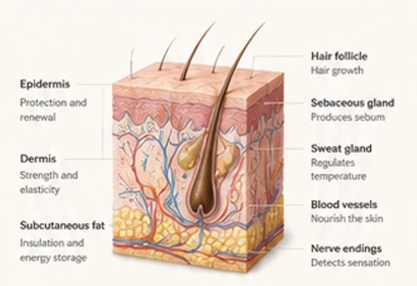 Medical and dermatology learning illustration