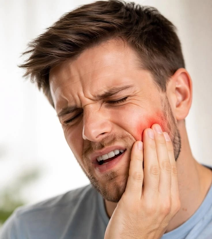 Dentist caring for a patient during a dental visit